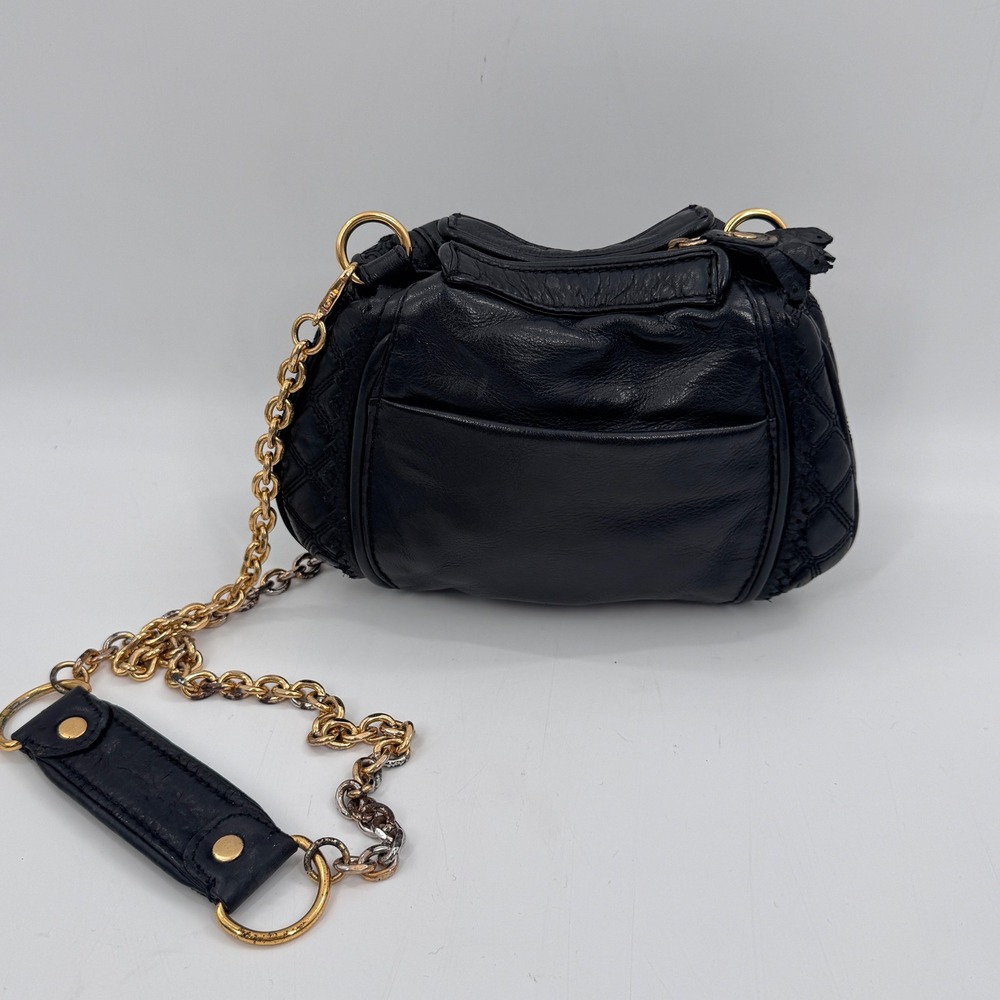 Juicy Couture Black Leather Quilted Chain Shoulder Bag - Picture 2 of 10